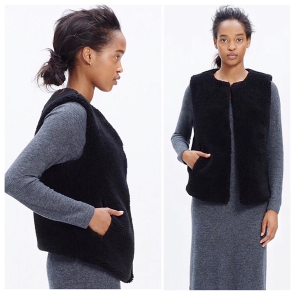 NWT Madewell Faux Shearling Vest XS